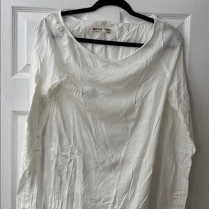 Free People White Long Sleeve Top
